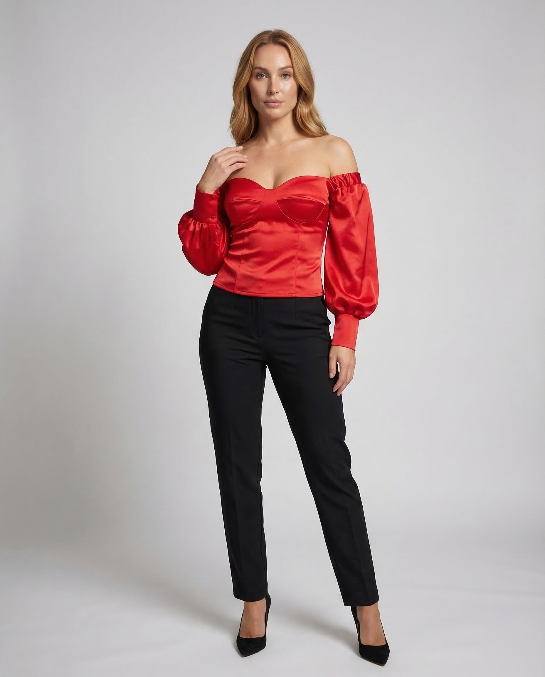 Damen Bustier mit Ballonärmeln - Eveloria