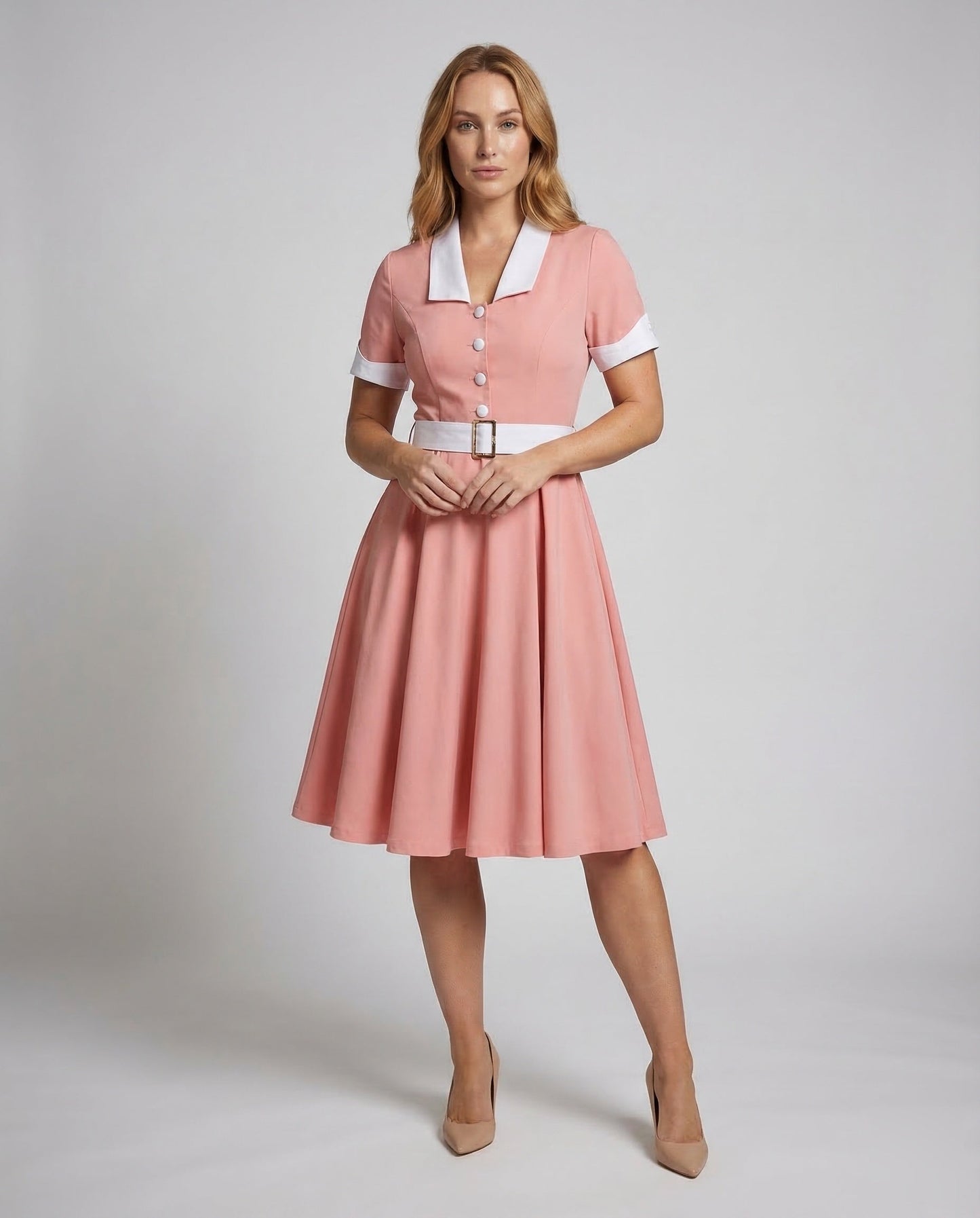 Damen Swingkleid mit Knopfleiste - Eveloria