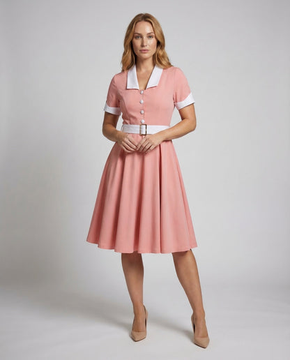 Damen Swingkleid mit Knopfleiste - Eveloria