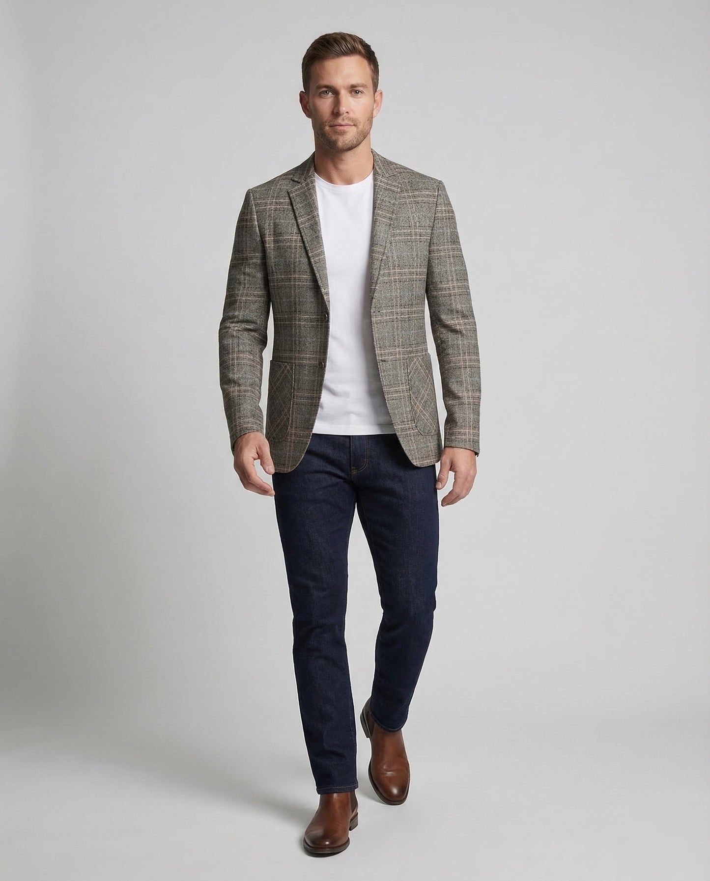 Herren Slimfit Sakko Karomuster - Eveloria