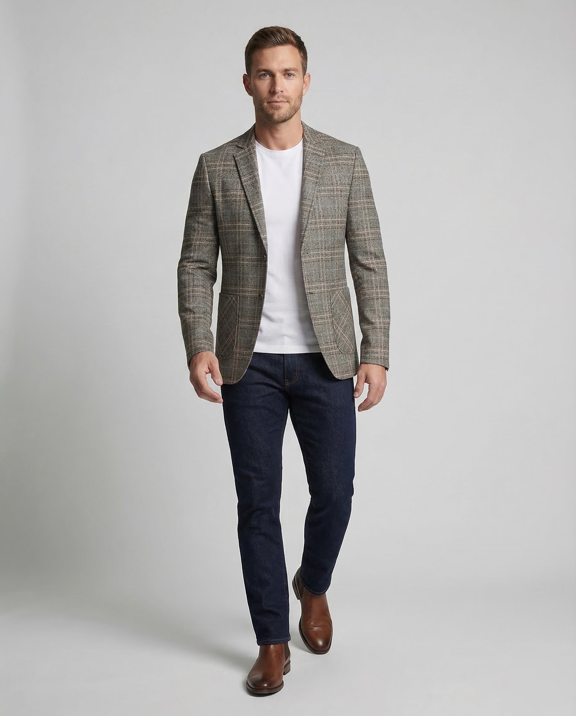 Herren Slimfit Sakko Karomuster - Eveloria