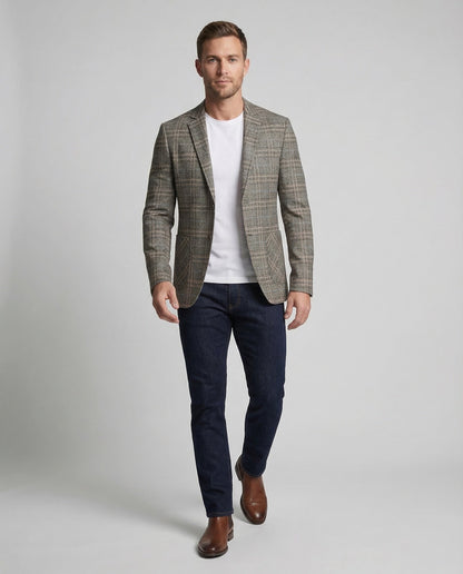 Herren Slimfit Sakko Karomuster - Eveloria