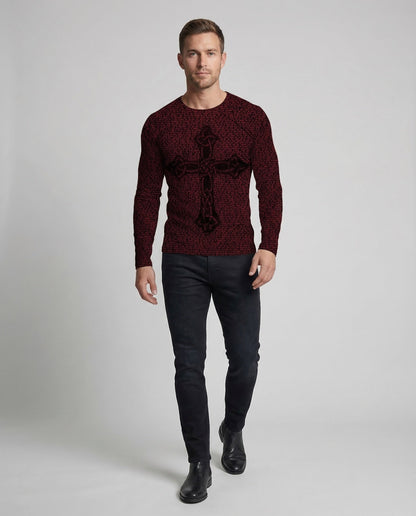 Herren Langarmshirt mit Print - Eveloria