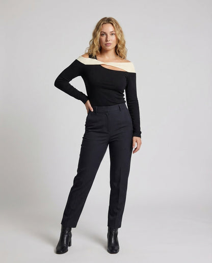 Damen Asymmetrisches Crop- - Eveloria