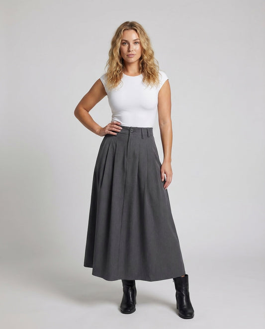 Damen A-Linie Maxirock High Waist - Eveloria