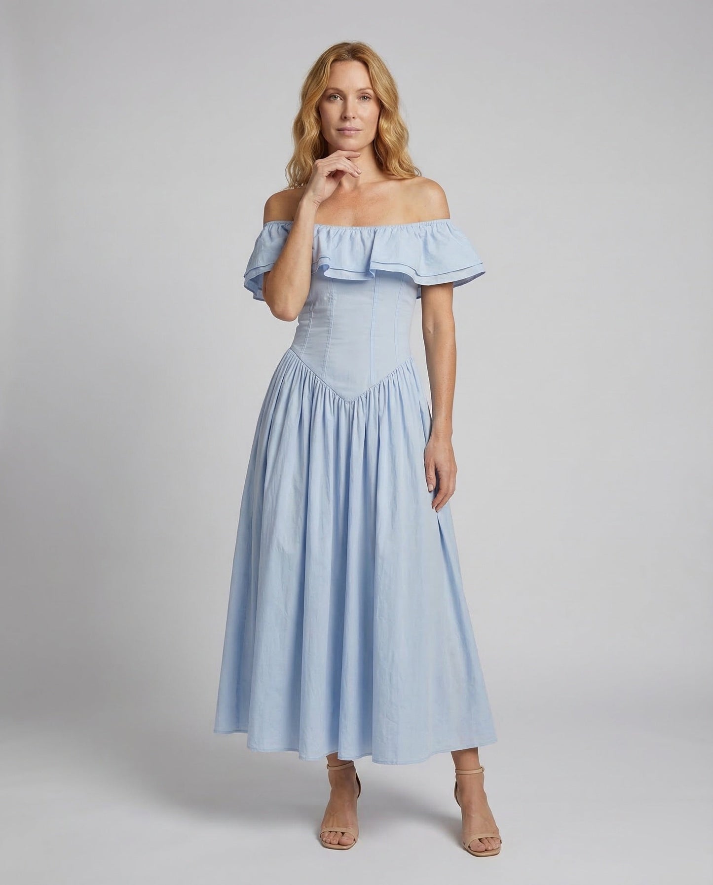 Damen Kleid Carmen Volantärmel - Eveloria