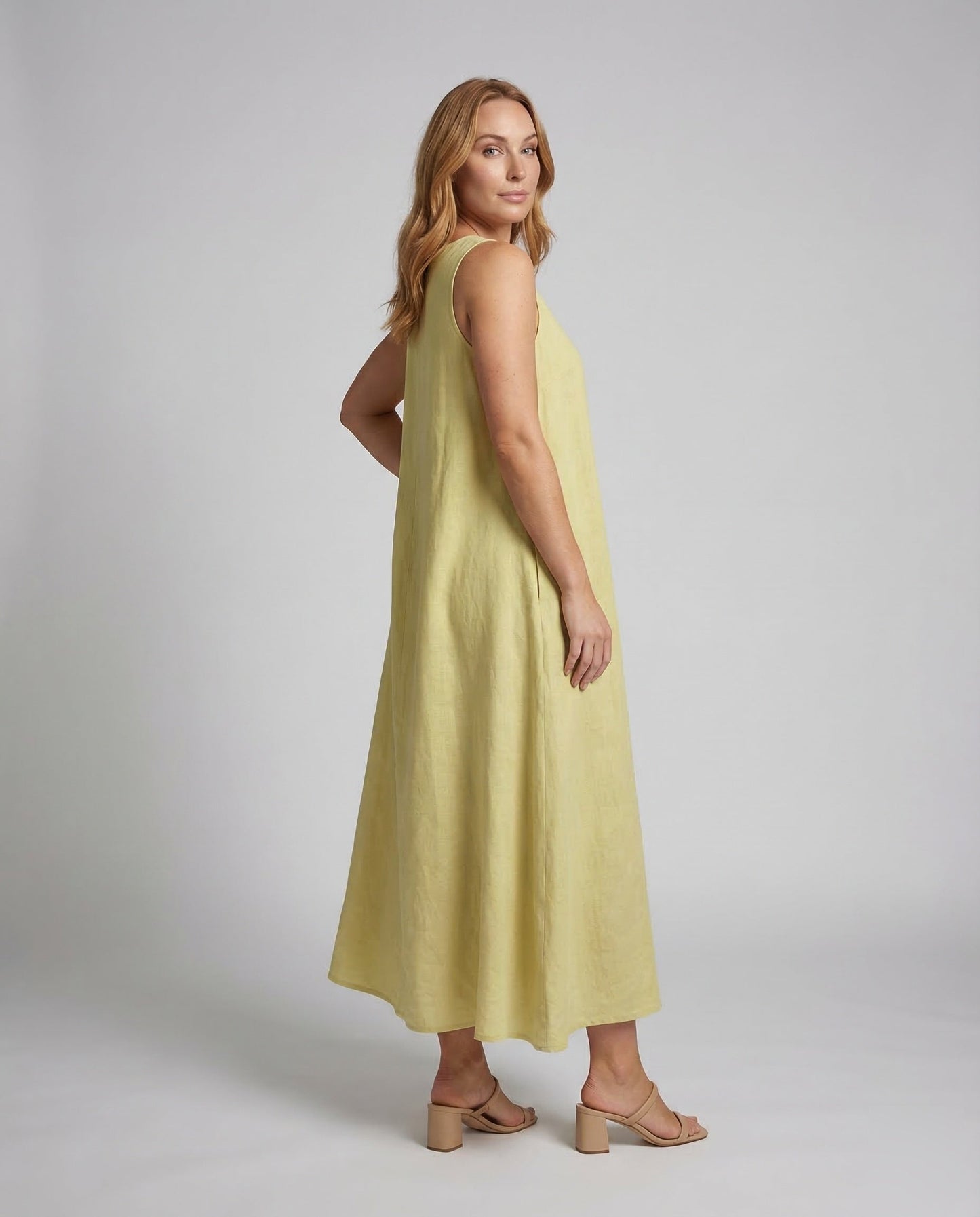 Damen Leinenkleid A-Linie - Eveloria