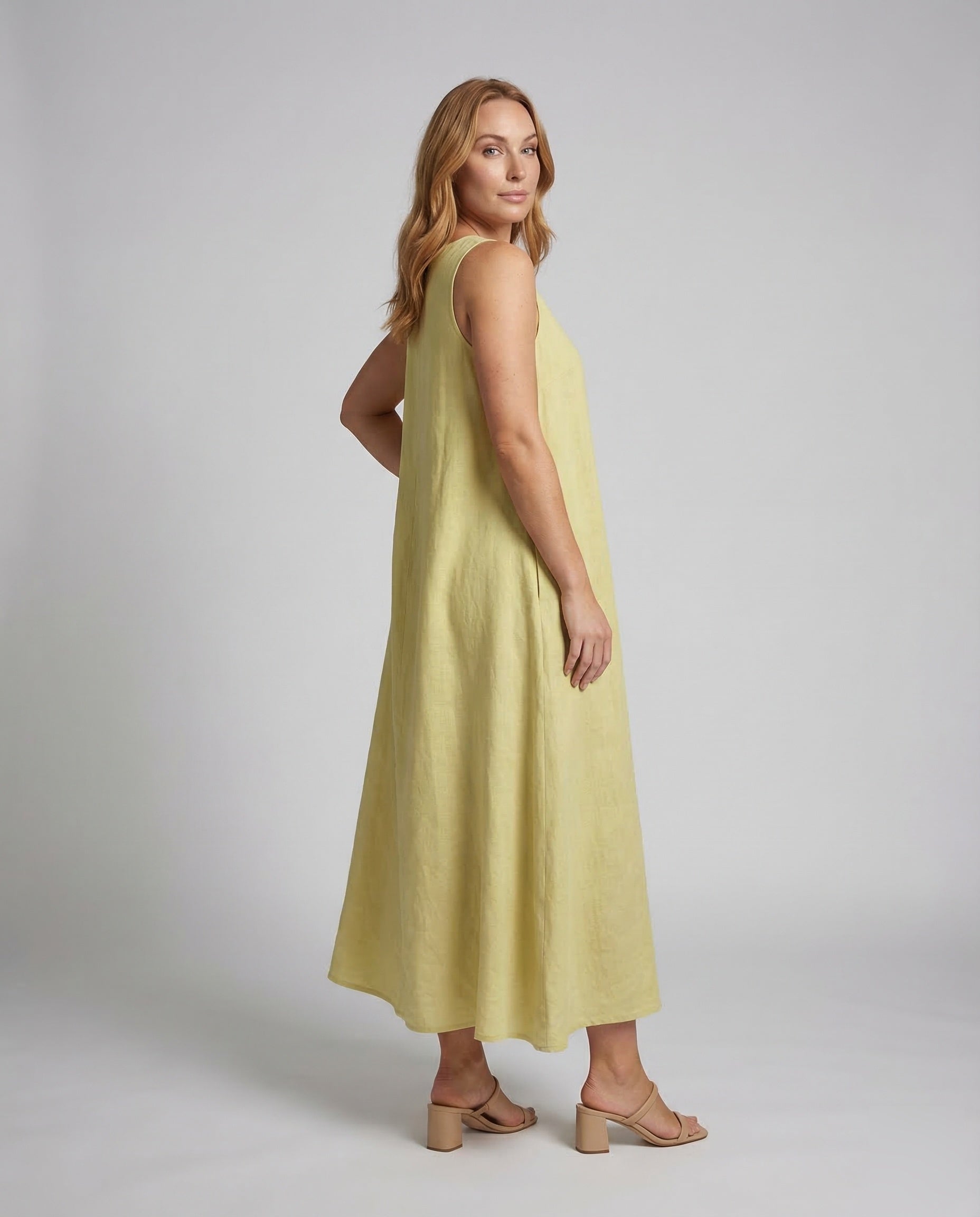 Damen Leinenkleid A-Linie - Eveloria