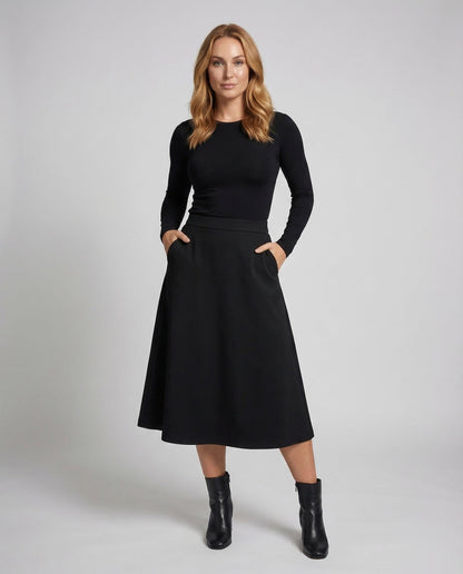 Damen A-Linie Midirock High Waist - Eveloria
