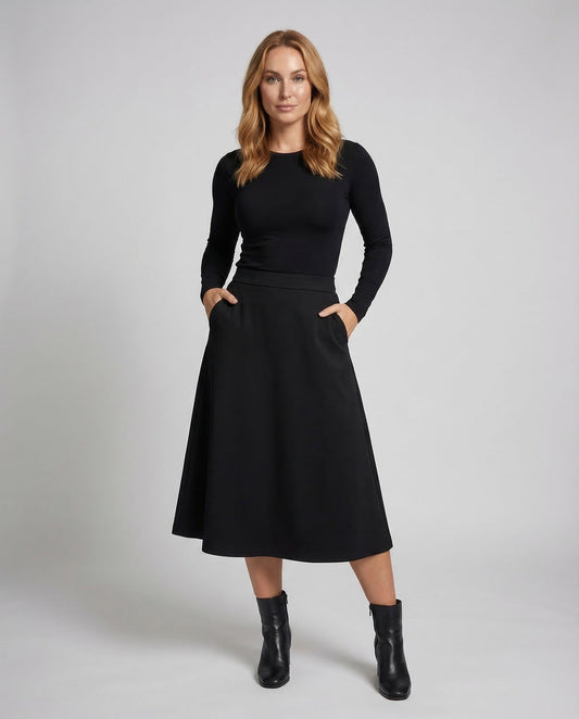 Damen A-Linie Midirock High Waist - Eveloria