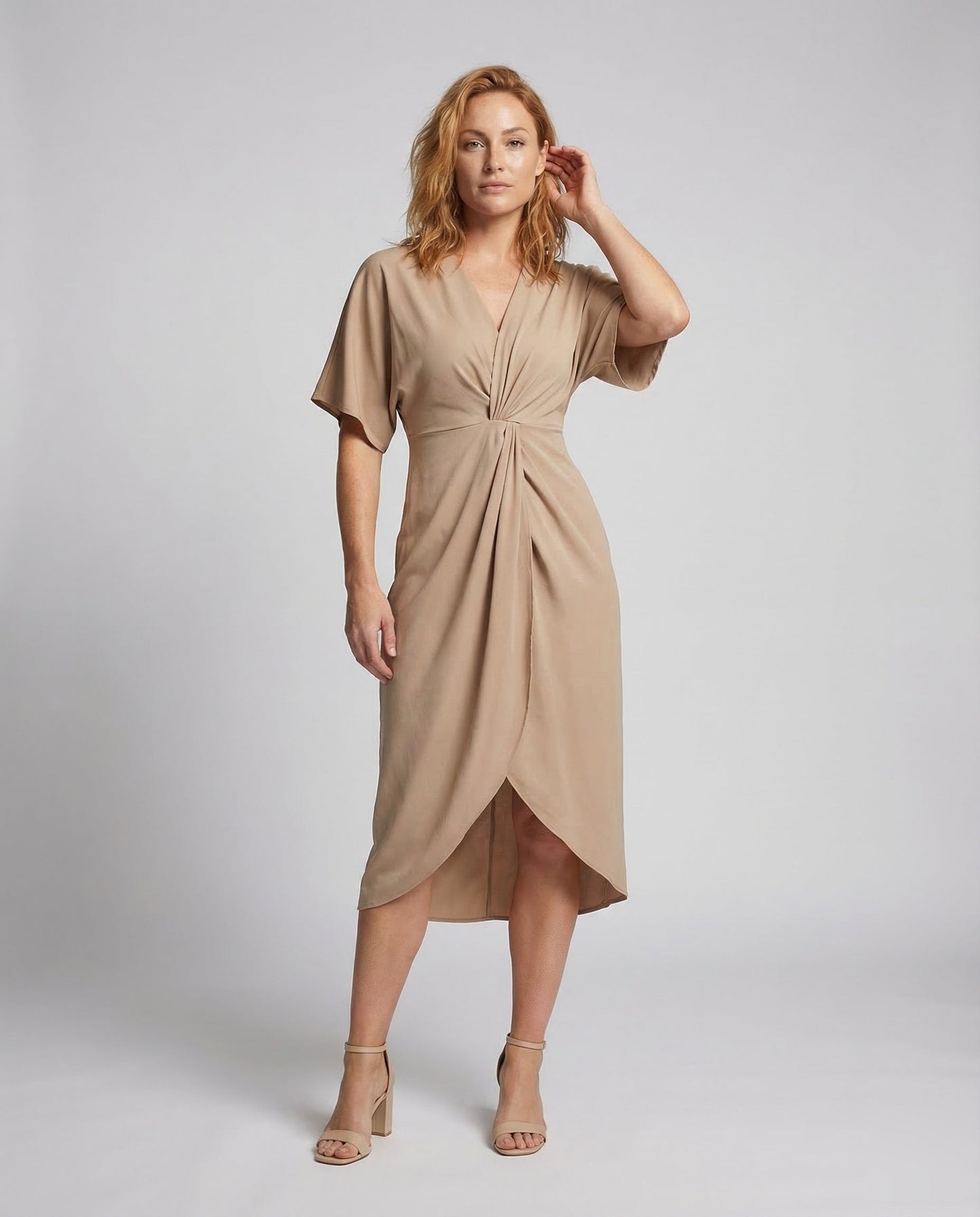 Damen Wickelkleid Kimono Midikleid - Eveloria