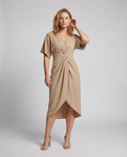 Damen Wickelkleid Kimono Midikleid - Eveloria