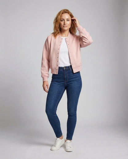 Damen Bomberjacke Kurz Sweatjacke - Eveloria