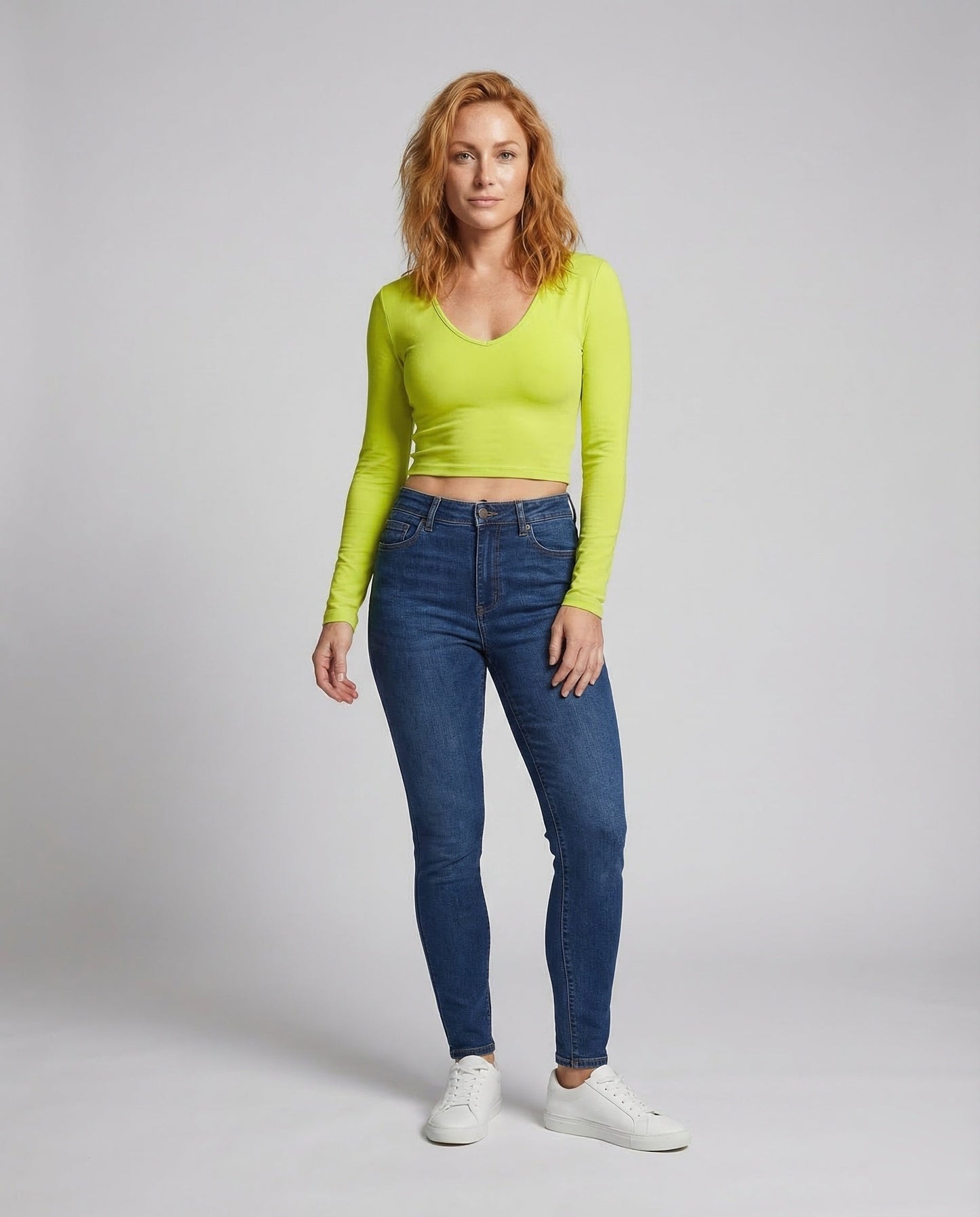 Damen Langarmshirt V-Ausschnitt - Eveloria