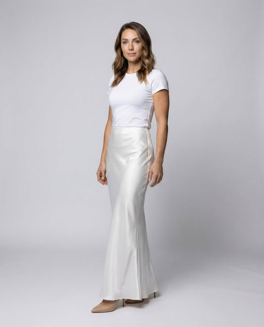 Damen Satin Unterrock Lang - Eveloria