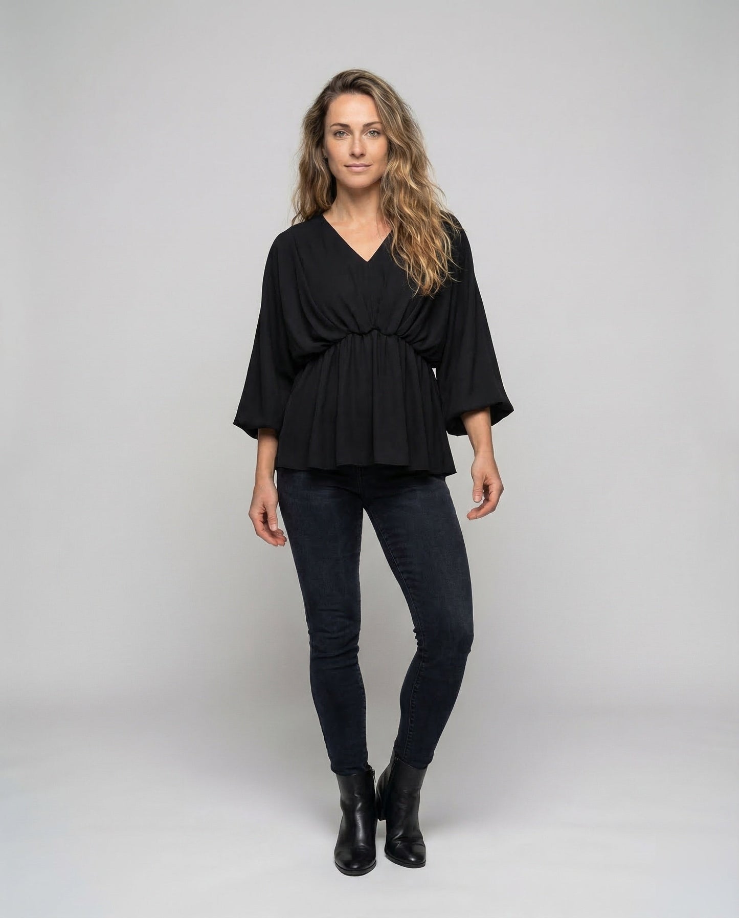 Damen Fledermausärmel Tunika Bluse - Eveloria