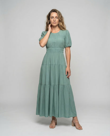 Damen Maxikleid Ethno-Print Baumwolle - Eveloria