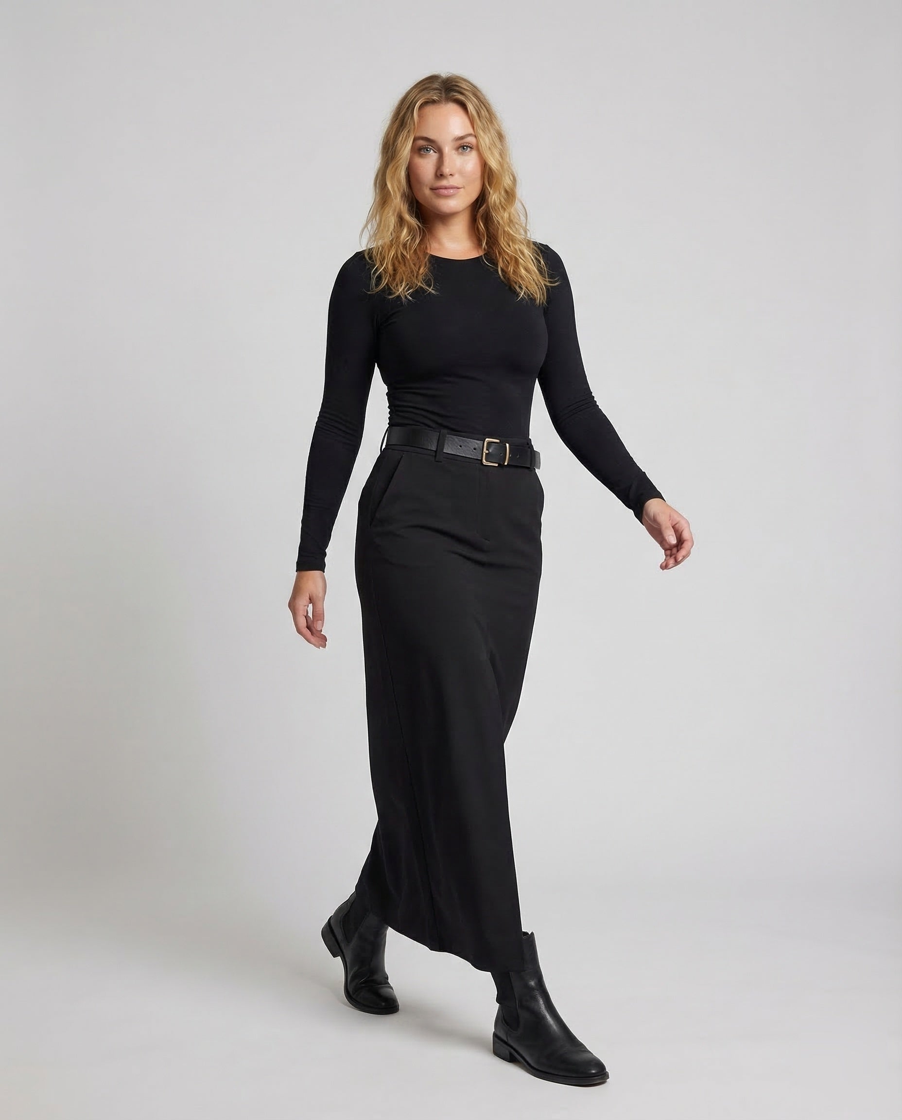 Damen Maxirock mit Schlitz und Taschen - Eveloria