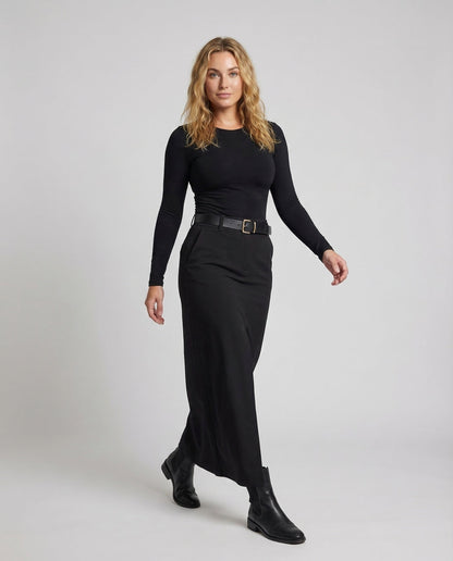 Damen Maxirock mit Schlitz und Taschen - Eveloria