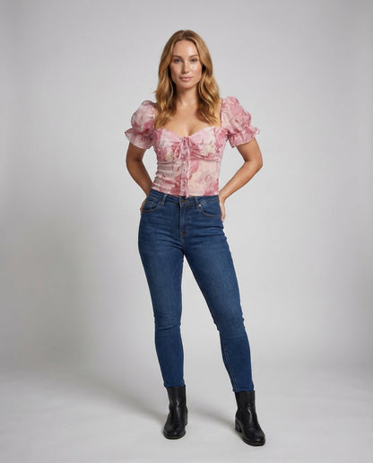 Damen mit Puffärmeln Corsage - Eveloria