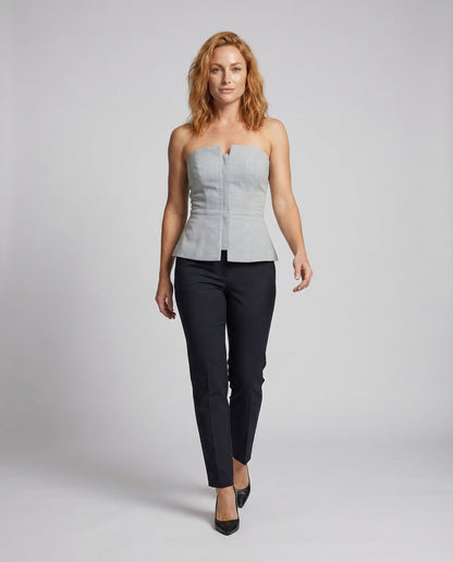 Damen Trägerloses Peplum-Oberteil - Eveloria