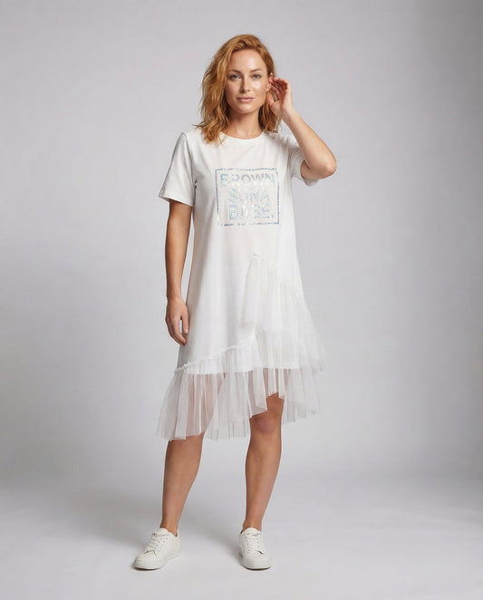 Damen Tüllkleid mit Stufenrock - Eveloria