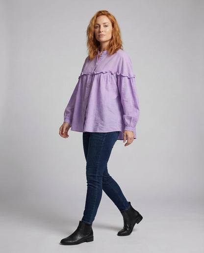 Damen Babydoll Bluse Weit - Eveloria