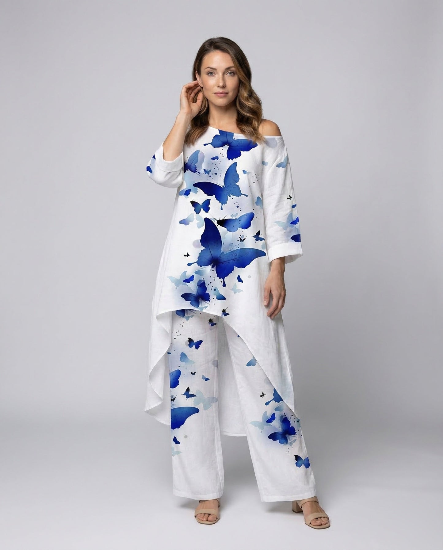 Damen Leinen Culotte Set - Eveloria