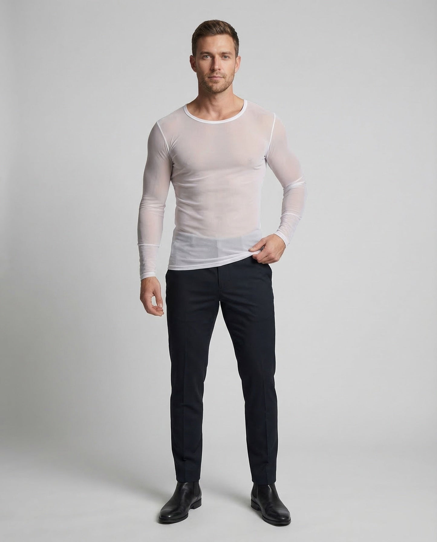Herren Langarm Netzshirt - Eveloria
