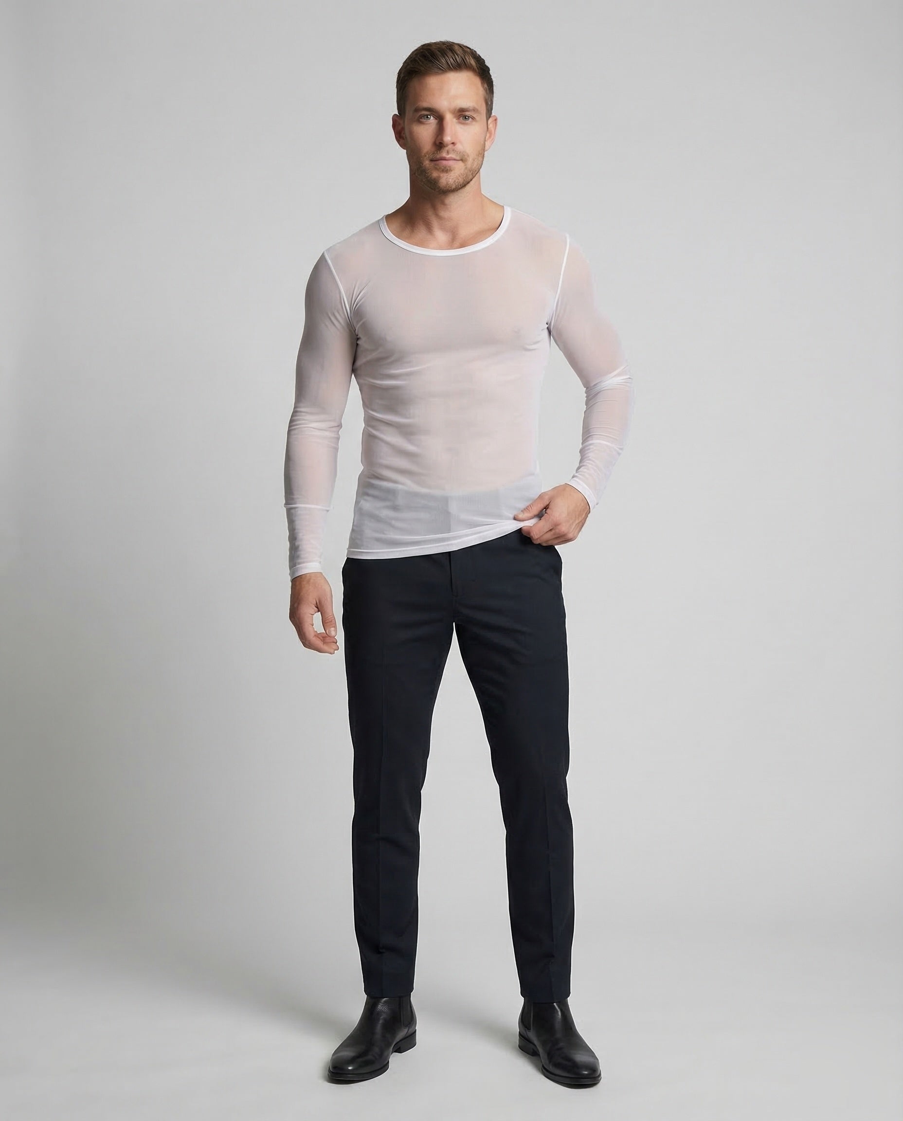 Herren Langarm Netzshirt - Eveloria