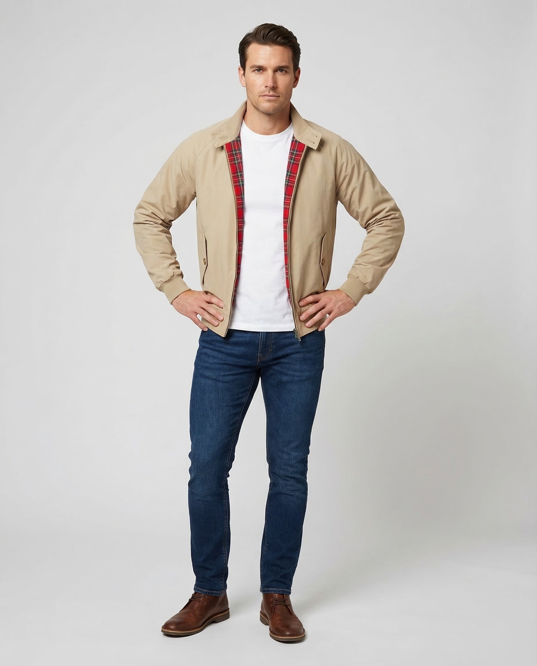 Herren Karo-Harrington-Jacke - Eveloria