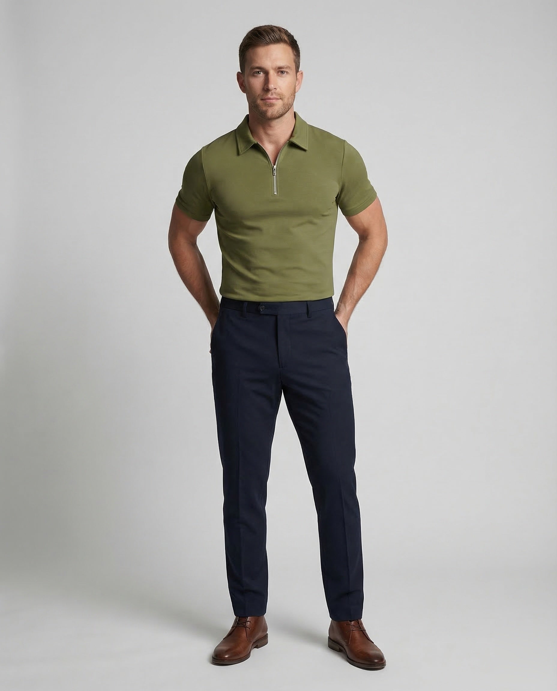 Herren Poloshirt Mit Reißverschluss - Eveloria