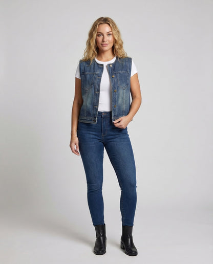 Damen Ärmellose Denimweste - Eveloria