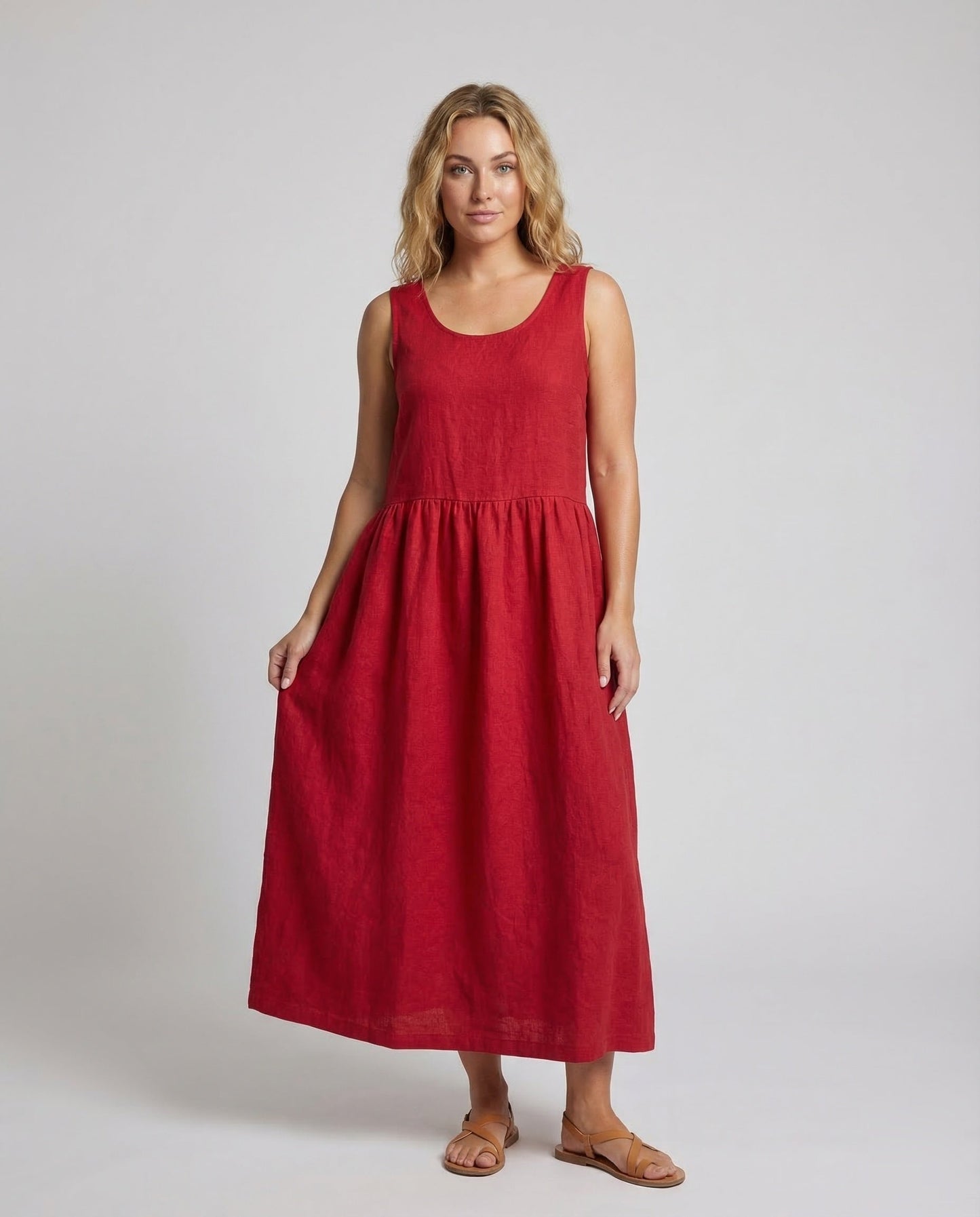 Damen Leinenkleid Babydoll - Eveloria
