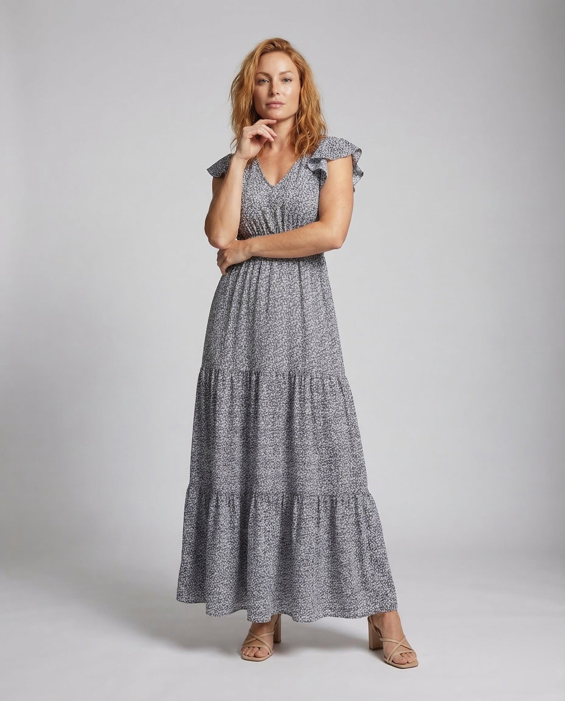 Damen Maxikleid Volant Boho Stil - Eveloria
