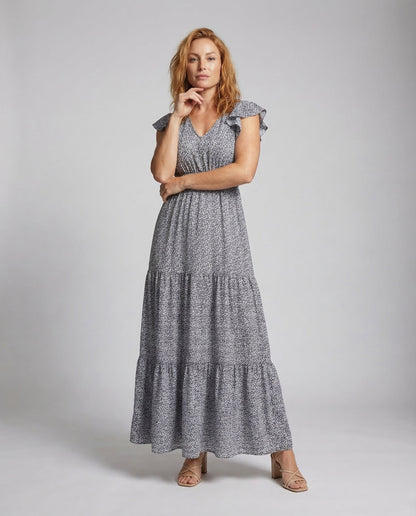 Damen Maxikleid Volant Boho Stil - Eveloria