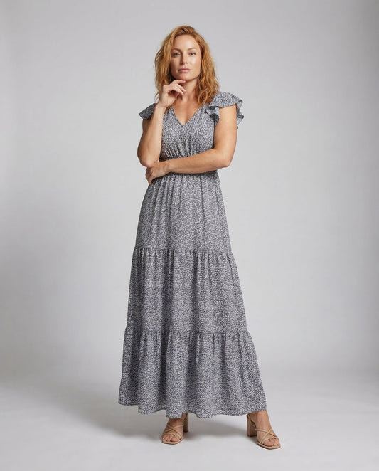 Damen Maxikleid Volant Boho Stil - Eveloria