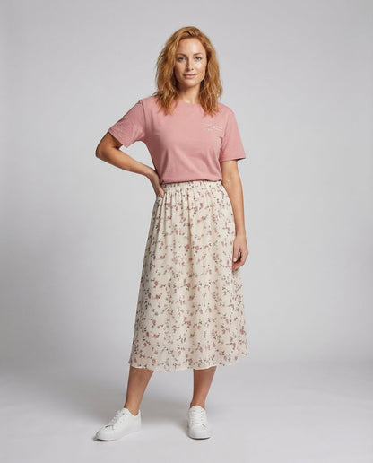 Damen Midirock Blumenmuster Chiffon - Eveloria