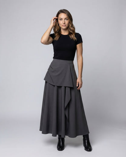 Damen Maxirock Drapiert - Eveloria