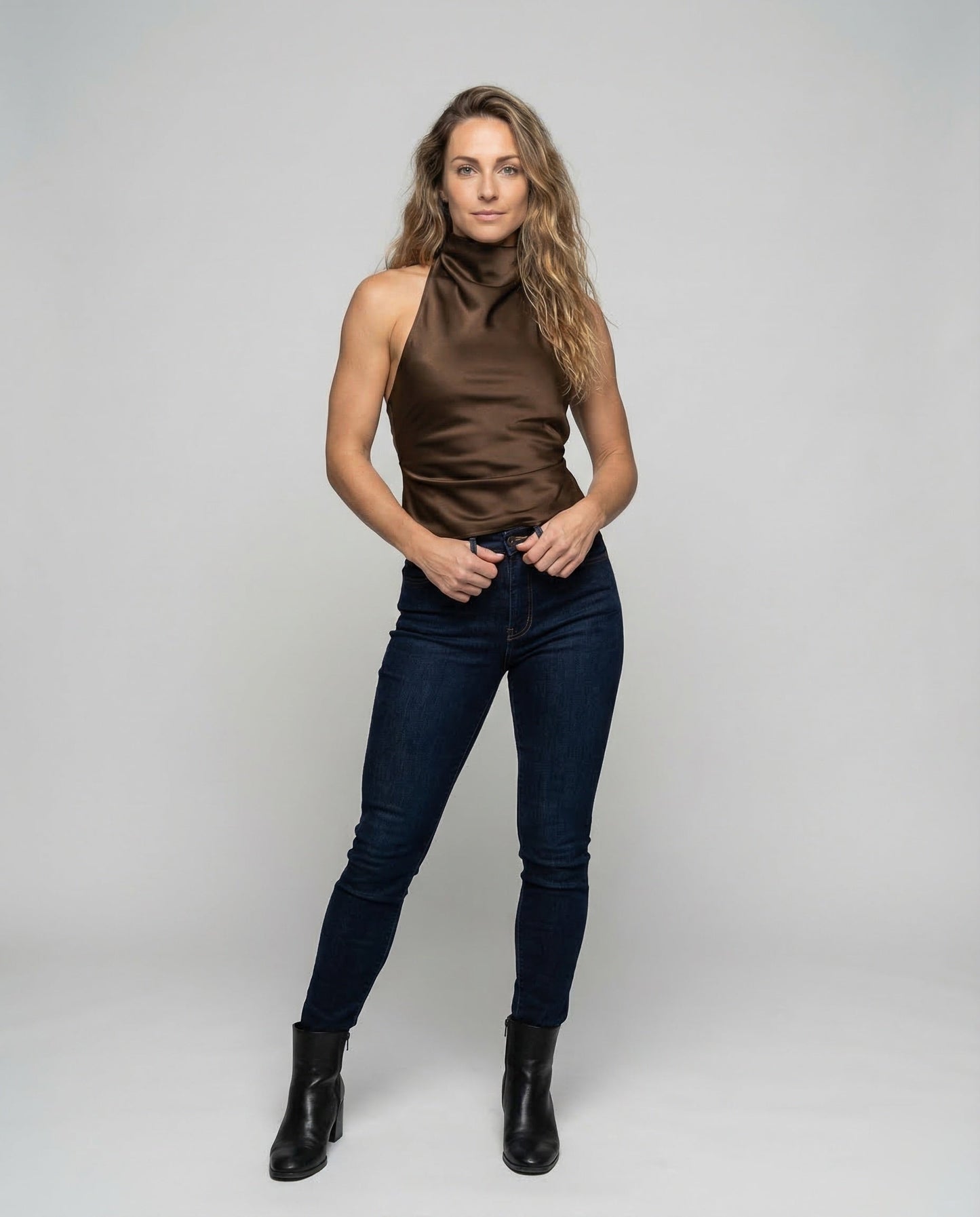 Damen Satin Crop- Rückenfrei - Eveloria