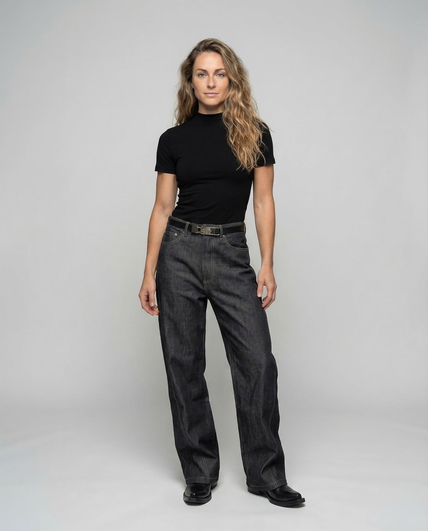 Damen Jeans Weite Stickerei Blau - Eveloria