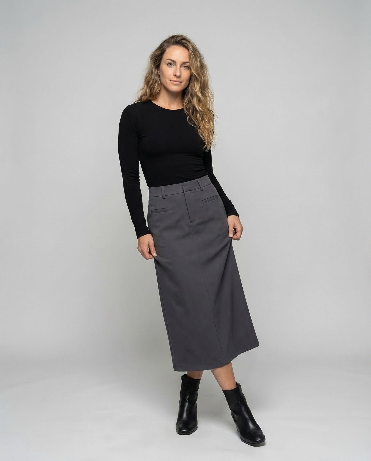 Damen Midirock mit Schlitz - Eveloria