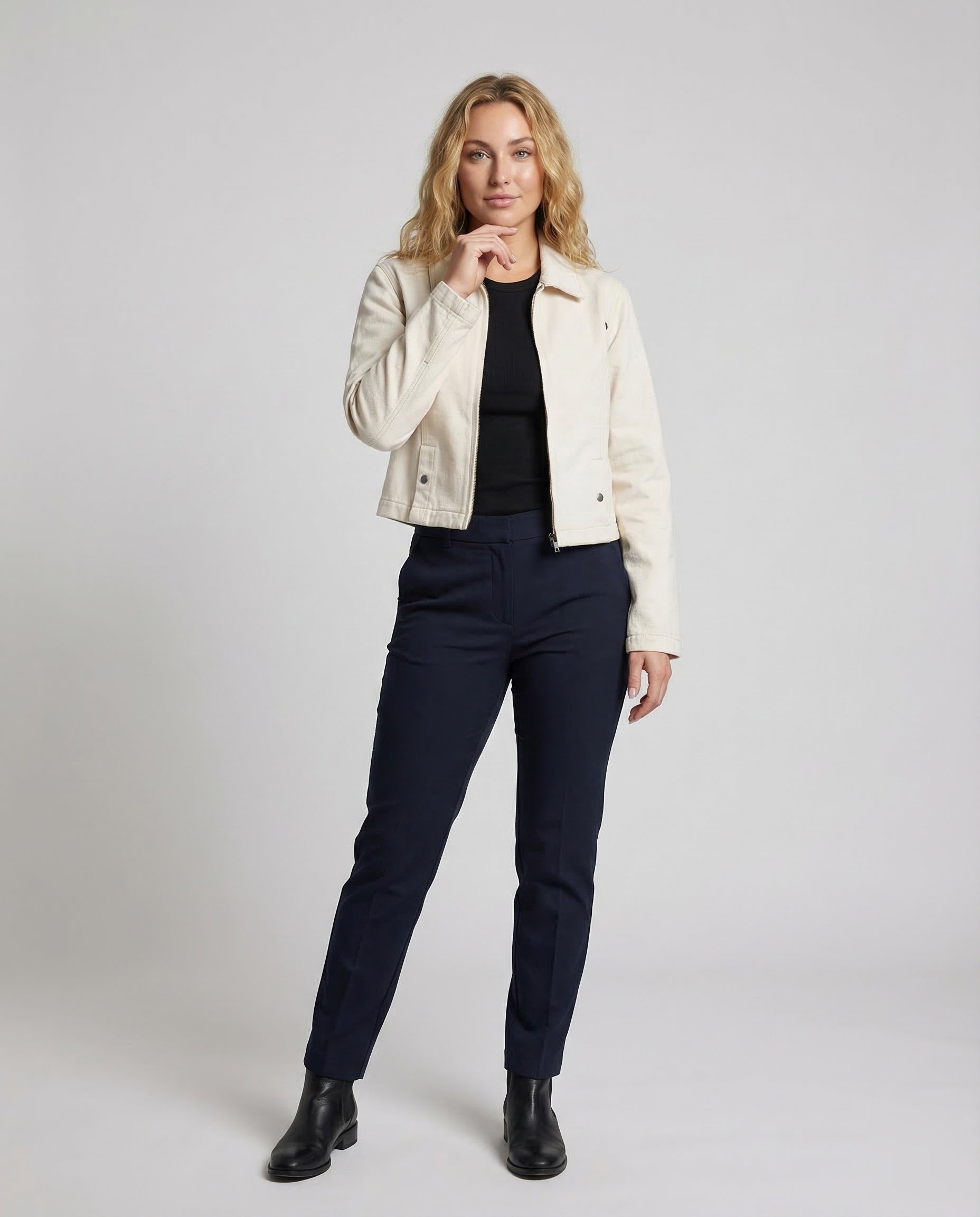 Damen Kurzjacke Canvas Schwarz - Eveloria