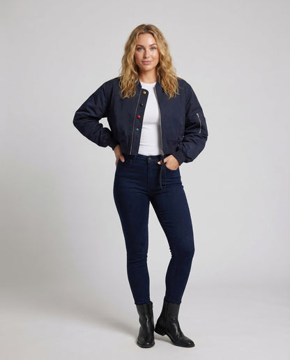 Damen Taillierte Kurzjacke Bomberjacke - Eveloria
