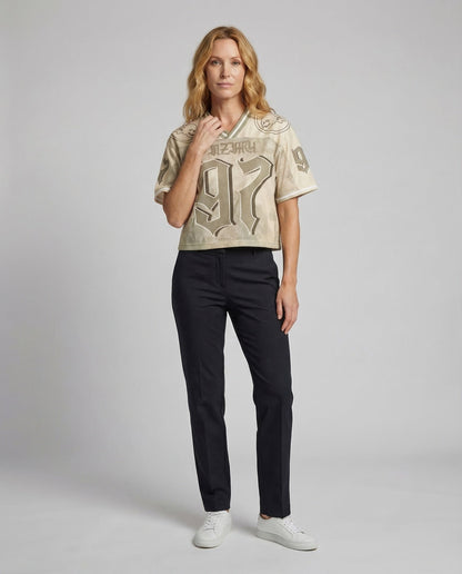 Damen Netzshirt Retro-Print - Eveloria
