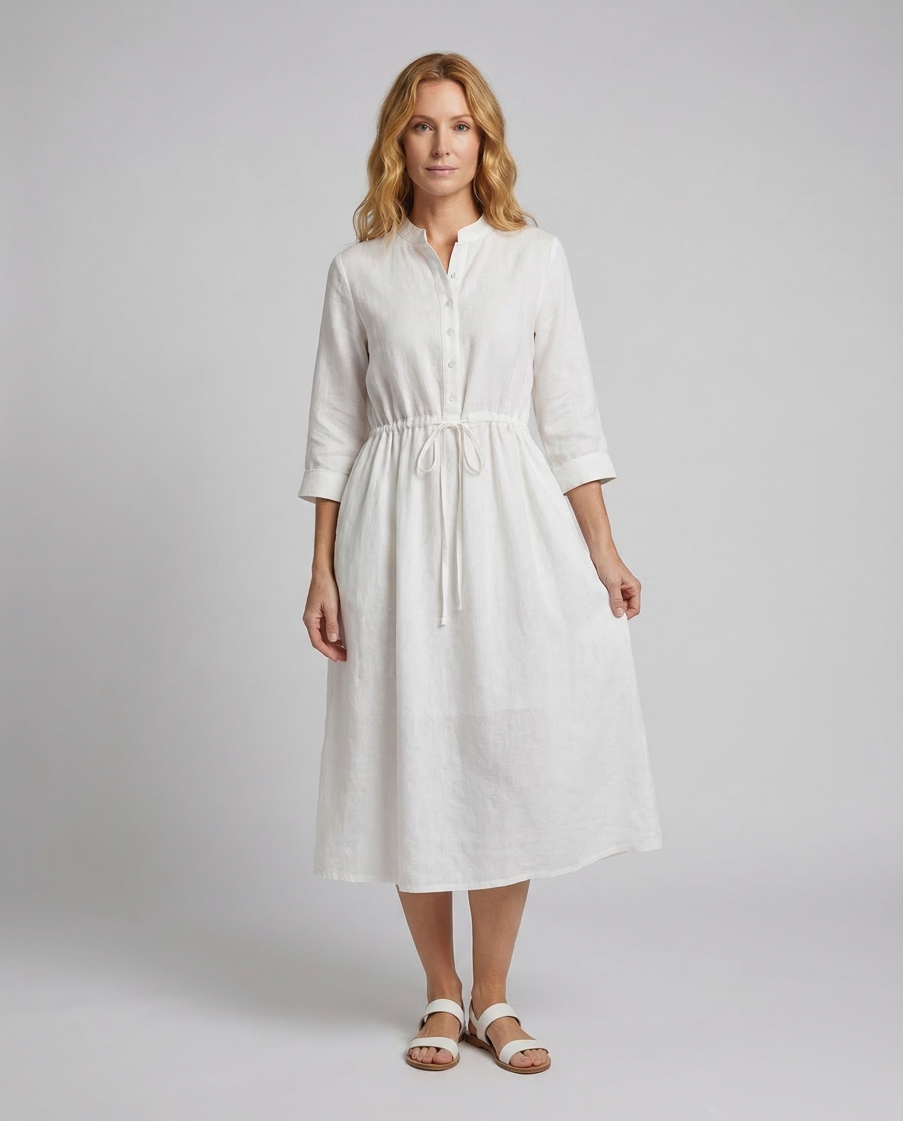 Damen Midikleid aus Baumwolle Gaze - Eveloria