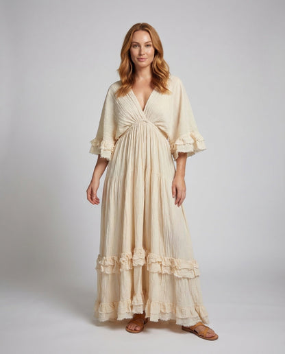 Damen Maxikleid Empire Volant - Eveloria