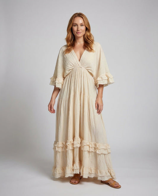 Damen Maxikleid Empire Volant - Eveloria