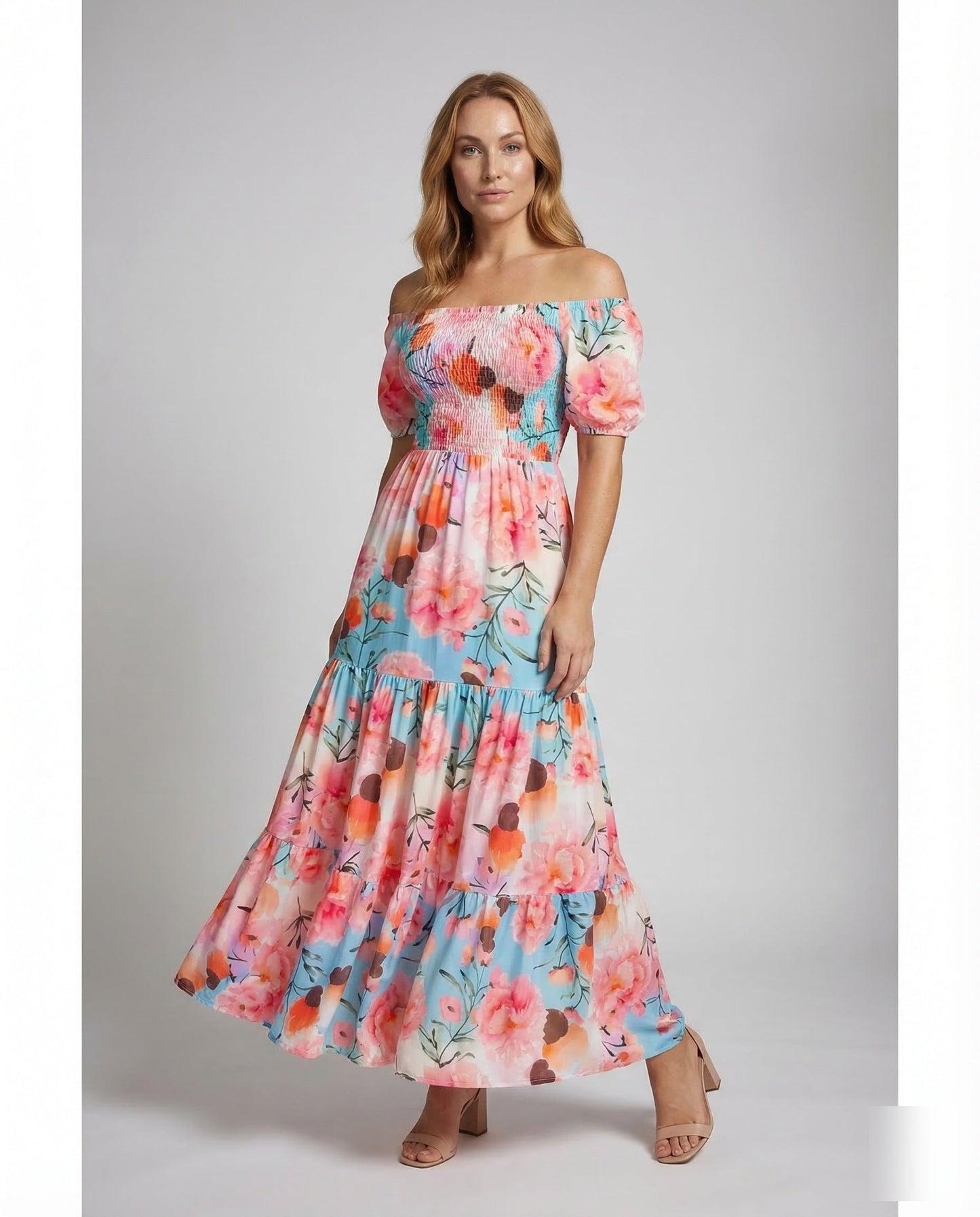 Damen Off-Shoulder-Maxikleid - Eveloria