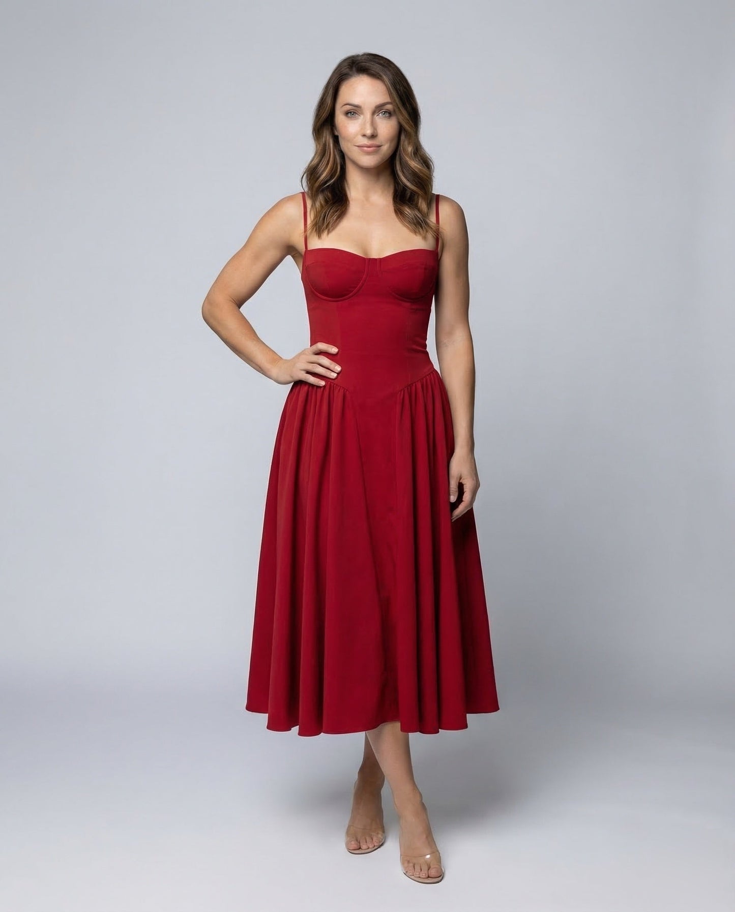 Damen Midikleid Corsage - Eveloria